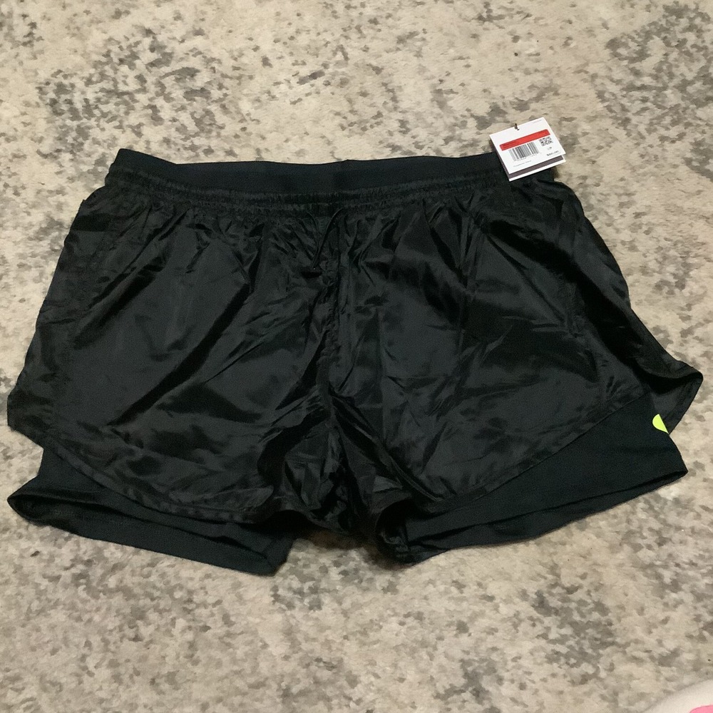 Nike DM7739 Icon Clash Tempo Luxe Mid Rise Run Compression Shorts Black Womens L